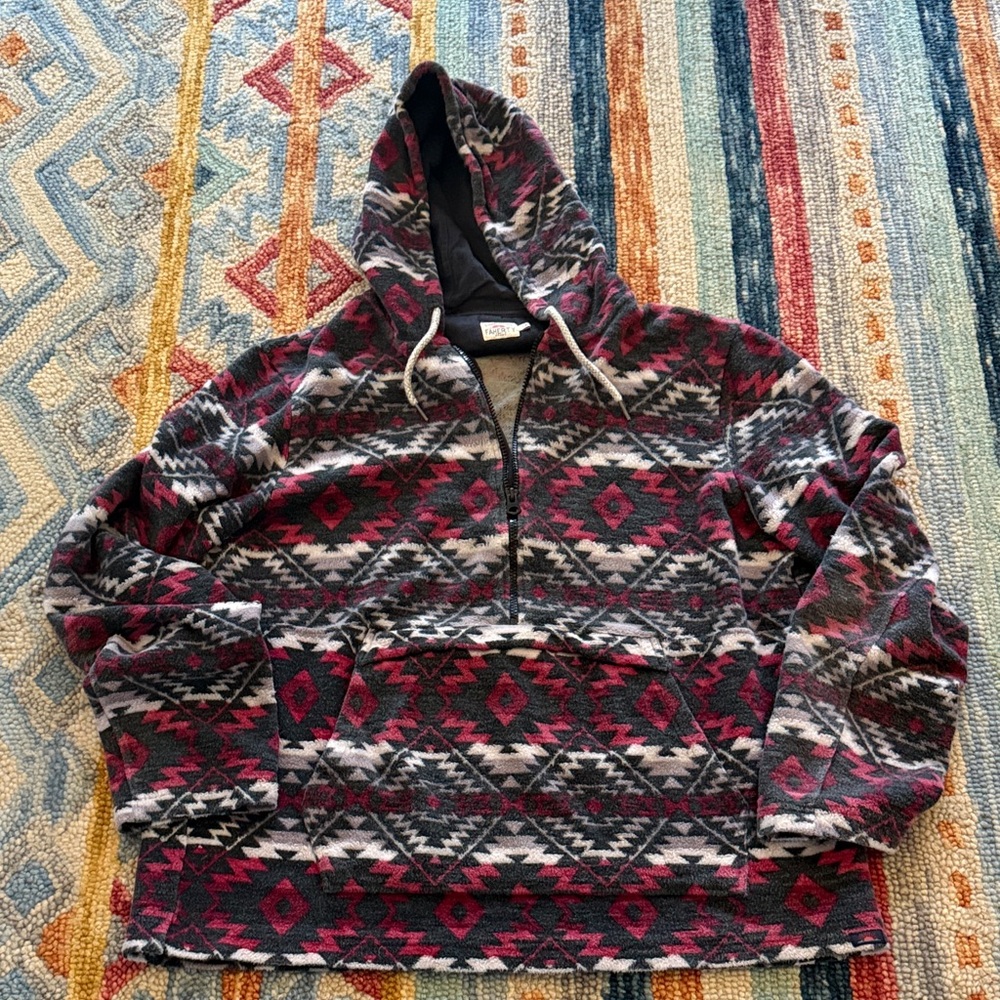 Faherty Hooded Sweater - Black and Red